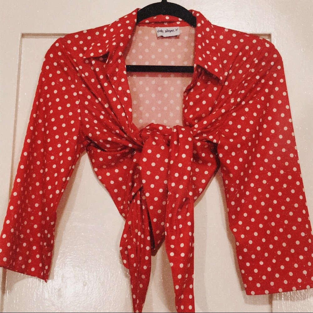 button down crop top